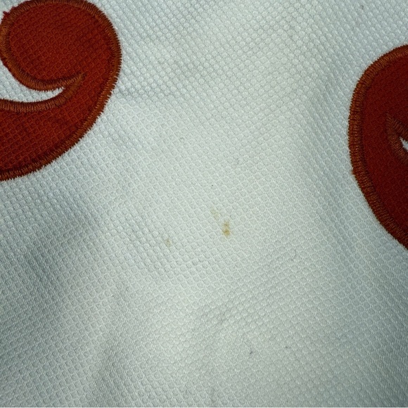 Anthropologie Vanessa Virginia Cream Pencil Skirt with Orange Appliques, Size 4 - Picture 8 of 8